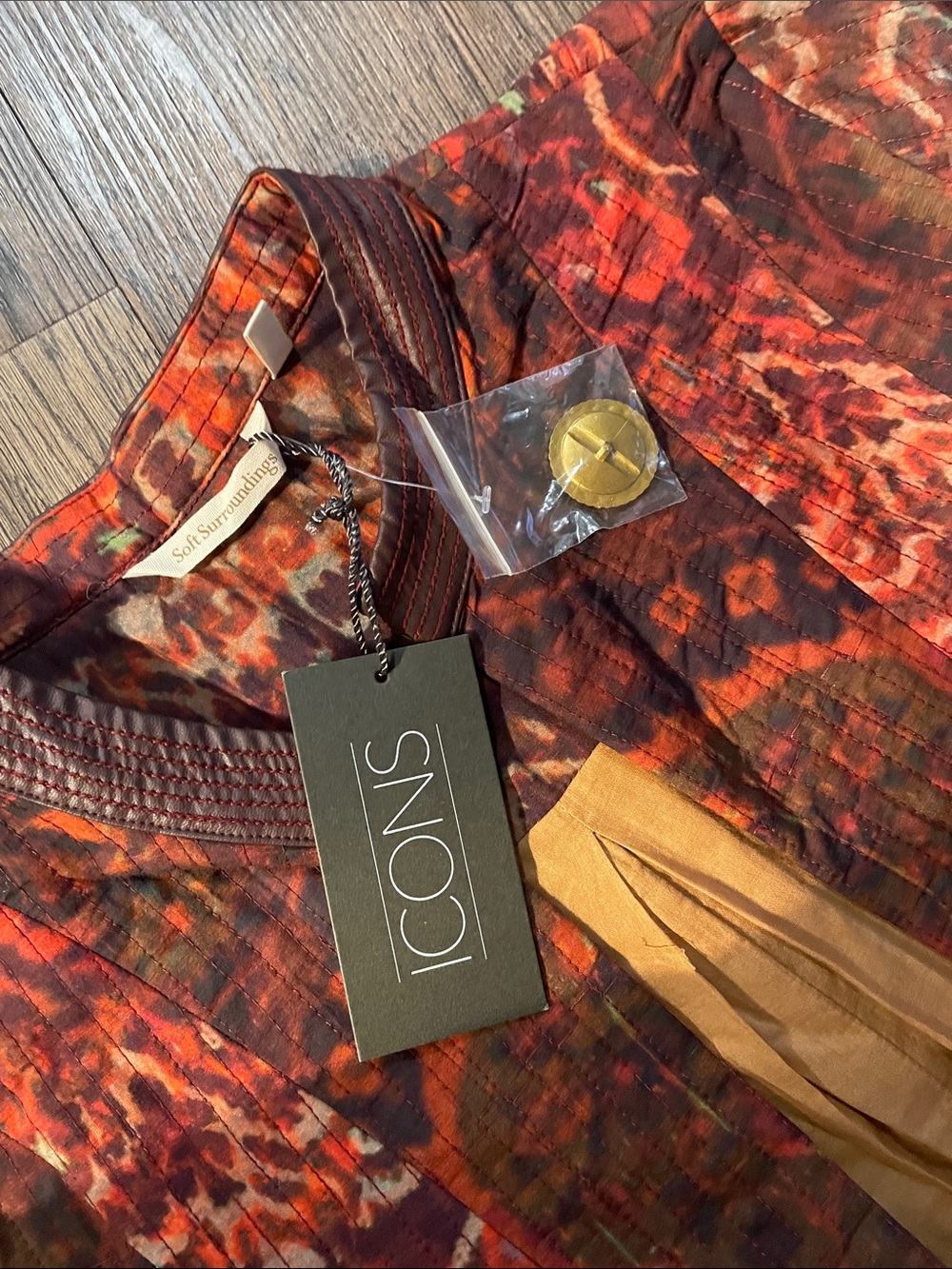 ICON Multicolor Patchwork Long Robe with Tan Lining